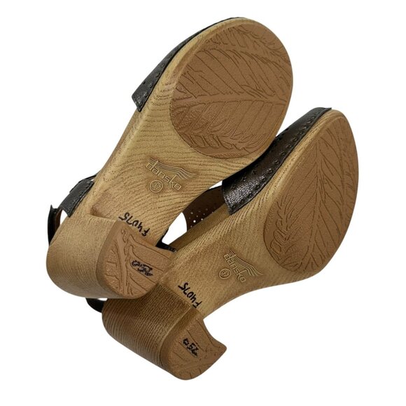 Dansko Womens Perforated Leather Slingback Heeled Sandals Metallic Gray SZ 37 EU - Picture 7 of 16